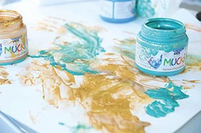 Creativ Company Mucki vingerverf metallic blauw/goud/roze/zilver, 4st. - thumbnail