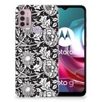 Motorola Moto G30 | G10 | TPU Case | Black Flowers - thumbnail