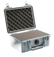Peli 1150 Onverwoestbaar Koffertje Voor Professioneel Apparatuur, Ip67 Waterdicht, Capaciteit3L, Gemaakt In De Vs, Met Aanpasbaar Plukschuim, Kleur: Zilver - thumbnail