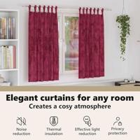 VidaXL Velvet gordijnen 2 pcs wijnrood 175 x 140 cm fluweel - thumbnail