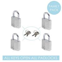 Masterlock 4 x 20mm - 11mm steel shackle, 3mm diam. - 3-pin cylinder - keyed alik - 9120EURQNOP - thumbnail