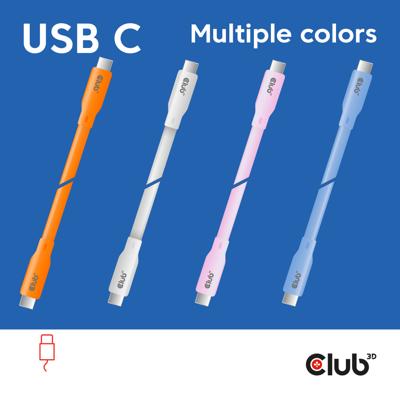 Club3D USB4 Gen 3x2 20Gbps 240W USB Type-C 2m Blauw Club3D USB4 Gen 3x2 20Gbps 240W USB Type-C 2m Blauw