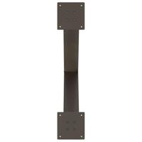 Eettafelpoten 3 st X-vormig 70x(72-73) cm staal naturel - thumbnail