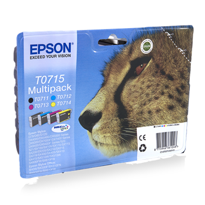 Epson inktcartridge T0715,250-415 pagina's, OEM C13T07154012, 4 kleuren