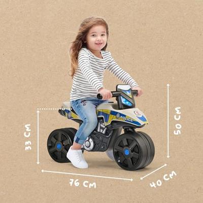 Politiemotorfiets - FALK - Brede wielen en stuur - Gemaakt in Frankrijk - 40% gerecycled plastic - Vanaf 2 jaar