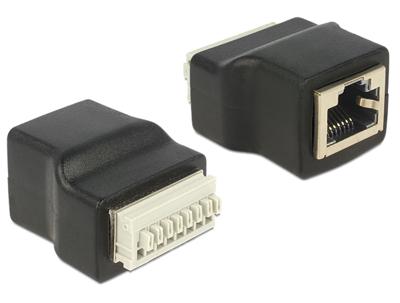 DeLOCK Adapter RJ45 female > Terminal Block with push button 8 pin