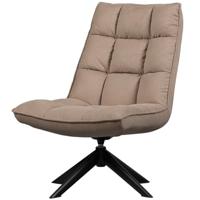 WOOOD Draaifauteuil 'Jouke' Geweven, kleur Zand - thumbnail
