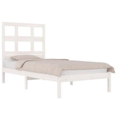 Bedframe zonder matras massief grenenhout wit 75x190 cm