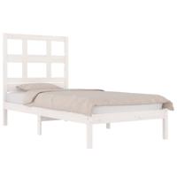 Bedframe zonder matras massief grenenhout wit 75x190 cm - thumbnail