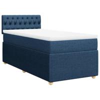 Boxspring met matras stof blauw 80x200 cm - thumbnail