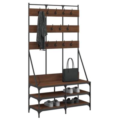 VidaXL Kledingrek met schoenenrek 100x40x184 cm bruin eikenkleur