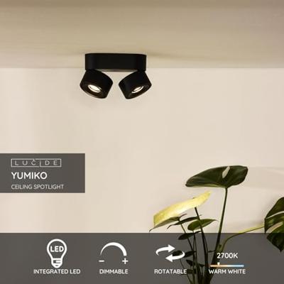Lucide YUMIKO - Plafondspot - LED Dimb. - 2x10W 2700K - Zwart