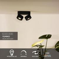 Lucide YUMIKO - Plafondspot - LED Dimb. - 2x10W 2700K - Zwart - thumbnail