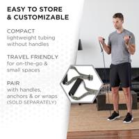 Theraband set tubing 1,5 m zwaar - blauw, zwart - thumbnail