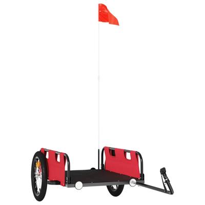 VidaXL Fietstrailer oxford stof en ijzer rood VidaXL Fietstrailer oxford stof en ijzer rood