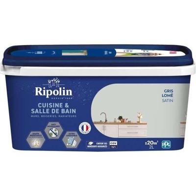 Verf muren, houtwerk, plafonds, radiatoren - RIPOLIN - Keuken en badkamer - 2 L - Lome Grijs