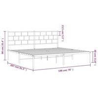 Bedframe met hoofdbord metaal zwart 193x203 cm - thumbnail