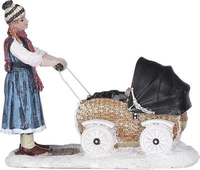 Kerst kersthuisje woman with pram Luville - Luville