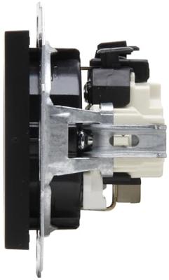 KOPP - Wandcontactdoos - Athenis HK07 - Inbouw - 1-voudig Enkel Stopcontact - Randaarde - Shutter - Kinderbeveiliging - Mat Zwart