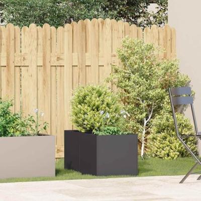 Plantenbak 40x80x40 cm koudgewalst staal zwart