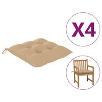 Stoelkussens 4 st 50x50x7 cm oxford stof beige - thumbnail