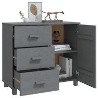 Dressoir HAMAR 90x40x80 cm massief grenenhout donkergrijs - thumbnail