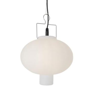 QAZQA Buiten hanglamp wit 35 cm met stekker IP44 - Pion