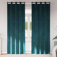 VidaXL Verduisterende gordijnen 2 pcs donkergroen 140 x 245 cm fluweel - thumbnail