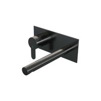 Brauer Gunmetal Edition Inbouw Wastafelmengkraan met Rechte Uitloop en Afdekplaat Model D2 Gunmetal Geborsteld PVD - thumbnail