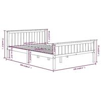Bedframe massief grenenhout grijs 160x200 cm - thumbnail