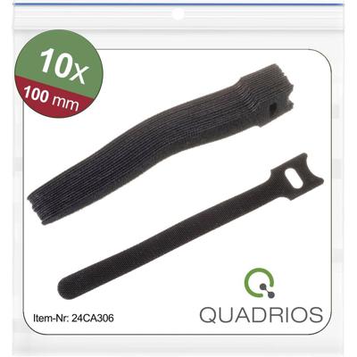 Quadrios 24CA306 Klittenband kabelbinder Om te bundelen Haak- en lusdeel (l x b) 100 mm x 12 mm Zwart 10 stuk(s)