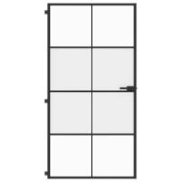 VidaXL Binnendeur smal 102,5x201,5 cm gehard glas en aluminium zwart - thumbnail