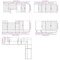 11-delige Keukenkastenset Lucca bewerkt hout betongrijs - thumbnail