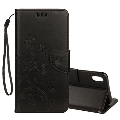 Reliëf vlinder patroon horizontale Flip lederen draagtas met kaartsleuf & houder & portemonnee & Lanyard voor iPhone XR (zwart) Reliëf vlinder patroon horizontale Flip lederen draagtas met kaartsleuf & houder & portemonnee & Lanyard voor iPhone XR (zwart)