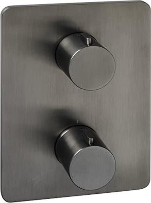 Ben Lavion Square C afbouwset voor 3-weg omstelling en thermostaat gunmetal pvd Ben Lavion Square C afbouwset voor 3-weg omstelling en thermostaat gunmetal pvd