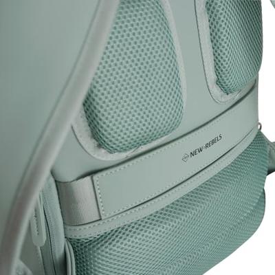 New Rebels Harper Miami Rugzak 9L Waterafstotende Laptop Rugtas 13 inch Schooltas en Werktas van PU Comfortabel Salie Green
