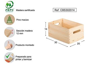 Multi-functionele Kist Astigarraga Natuurlijk Pijnboom (30 x 20 x 14 cm)