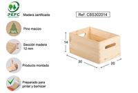 Multi-functionele Kist Astigarraga Natuurlijk Pijnboom (30 x 20 x 14 cm) - thumbnail