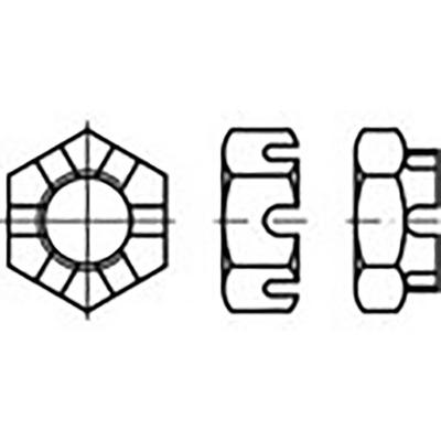TOOLCRAFT TO-6861225 Kroonmoeren M27 DIN 937 Staal 10 stuk(s)