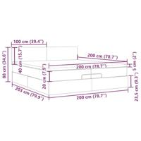 Ottoman bed met matrassen en LED's 200x200cm stof donkergrijs - thumbnail