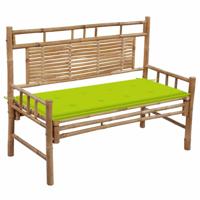 VidaXL Tuinbank met kussen 120 cm bamboe - thumbnail