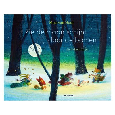 Zie de maan schijnt door de bomen