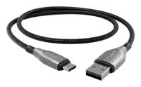 Cygnett Gepantserde USB-C naar USB-A (USB 2.0) kabel 60 W snel opladen (1 m, zwart) - thumbnail