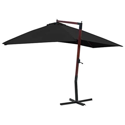VidaXL Zweefparasol met houten paal 400x300 cm zwart