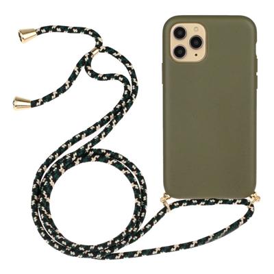Lunso - Backcover hoes met koord - iPhone 13 Pro Max - Army Groen Lunso - Backcover hoes met koord - iPhone 13 Pro Max - Army Groen