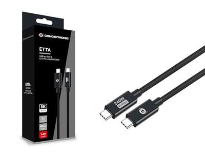 Conceptronic ETTA04B12 USB4 Gen 3x2 40Gbps 240W USB Type-C 1.2m