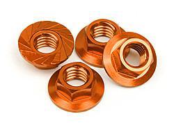 Serrated flange nut m4 (orange/4pcs)