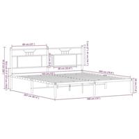 Bedframe zonder matras bewerkt hout bruin eikenkleur 183x203 cm - thumbnail