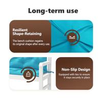 Tuinbankkussens 2 st 100x50x7 cm stof turquoise - thumbnail