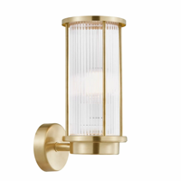 Buitenlamp messing goud 'Linton' E27 fitting modern - thumbnail
